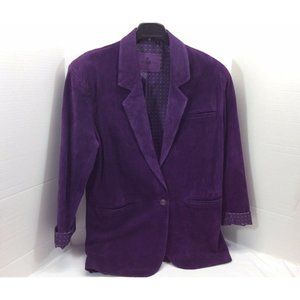 Ladies Purple Rain Suede Jacket Leather Coat Size Medium